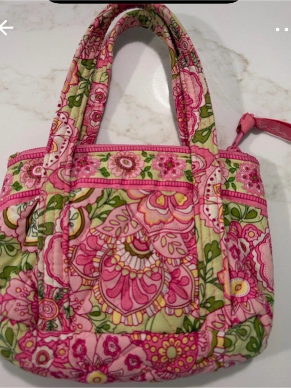 Quilted Pink Floral Tote Bag Vera Bradley - Picture 2 of 9